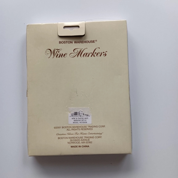 NEW Boston Warehouse Wine Glass Markers, Wine Bottle & Cheese Crackers Themed - Picture 2 of 6